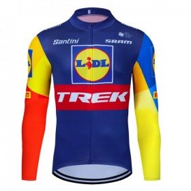 Wielershirt 2024 Lidl-Trek Lange Mouw Blauw